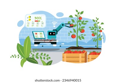 Smart Farming - Robot Tomatoes Flat