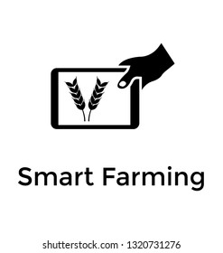 Smart farming solid icon design 