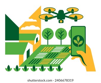 Smart Farming technologies and innovations - management concept focused on providing the agricultural industry to leverage advanced technology. For tracking, monitoring, automating and analyzing