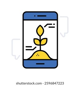 Smart Farming vector filled outline icon. EPS 10 file