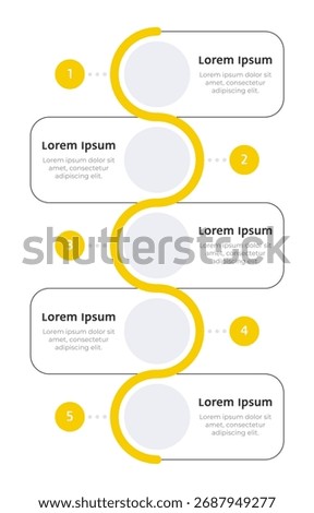 Smart farming vertical wave infographic template. Agribusiness solutions. Data visualization with 5 steps. Empty process vector design. Editable blank options info graphics