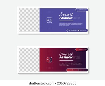  Smart fashion sale social media facebook cover design template