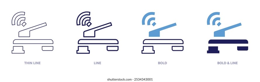 Icono de grifo inteligente en 4 estilos diferentes. Línea delgada, línea, negrita y línea negrita. Estilo duotono. Trazo editable.