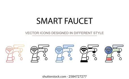 Smart Faucet icon design with white background stock illustration