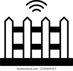 Smart Fence Icon: Wireless Technology and Security