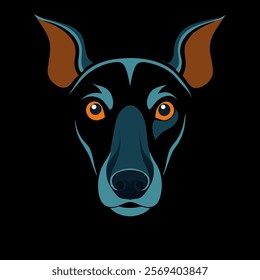 smart fighting dog vector illustration