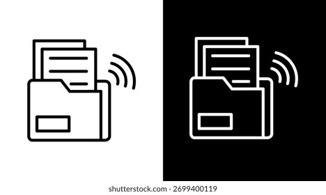 Diseño de conjunto de iconos blancos de archivo inteligente