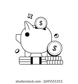 Finanzas inteligentes y estrategia de ahorro de descuento Vector Iconos
