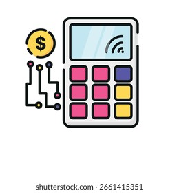 Uma calculadora financeira inteligente integrada com circuitos.Função: Gerenciar finanças e fazer cálculos inteligentes em tempo real