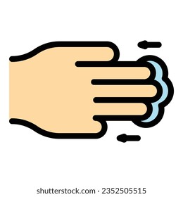 Smart finger move icon outline vector. Phone app. Digital touch color flat