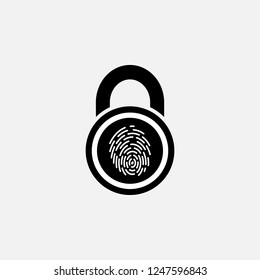 Smart fingerprint lock icon.Smart fingerprint lock concept symbol design. Stock - Vector illustration can be used for web