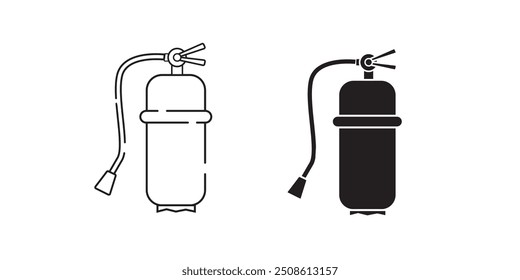 Smart Fire Extinguishers Line Icon Illustration