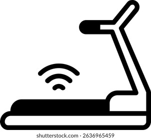 Smart Fitness Equipment Semi Solid Icon Design