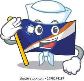 Smart flag marshall island Scroll Detective cartoon character design