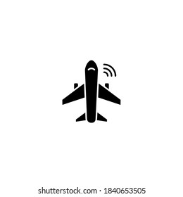 Smart flight icon. Internet of things icon. Simple, flat, black, glyph.