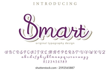 Smart Font Stylish brush painted an uppercase vector letters, alphabet, typeface