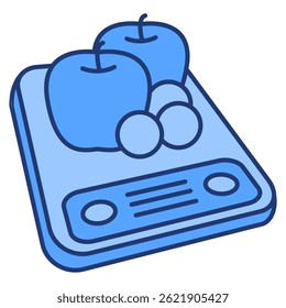 Smart Food Scale icon represented by Automatic Food Scale Blue style.