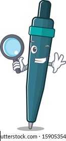 Smart Fountain Pen Scroll Detective Cartoon Character Design