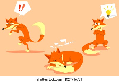 smart fox cartoon