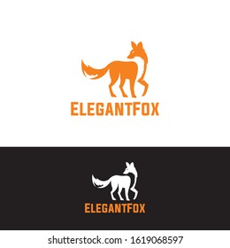 smart fox logo running and elegant