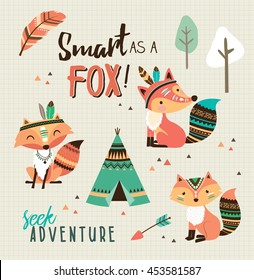 Smart as a fox! Quote poster with cartoon character fox.