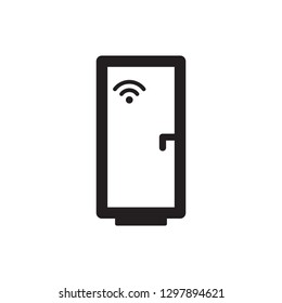 Smart Fridge icon. Smart home door tech icon vector. Illustration of smart home control concept.