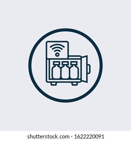 Smart fridge icon. Simple illustration of smart fridge vector icon for web design isolated on white background