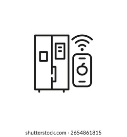 Icono de nevera inteligente. Icono de nevera inteligente simple para redes sociales, App y Diseño web. Ilustración vectorial