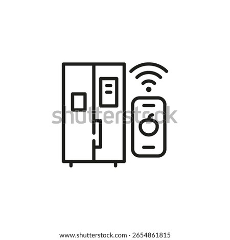Smart fridge icon. Simple smart fridge icon for social media, app and web design. Vector illustration