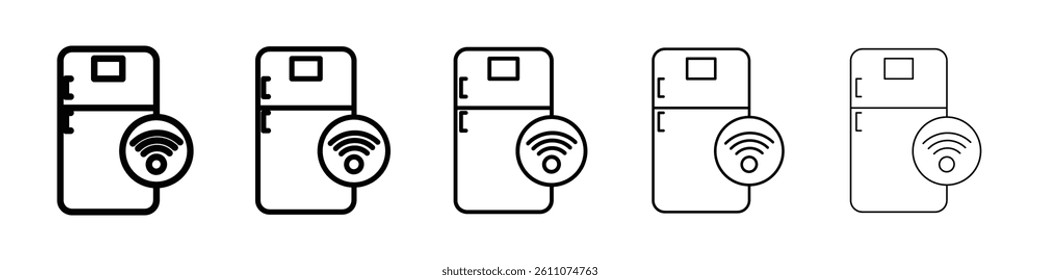 smart fridge icon Symbol mark in Outline style