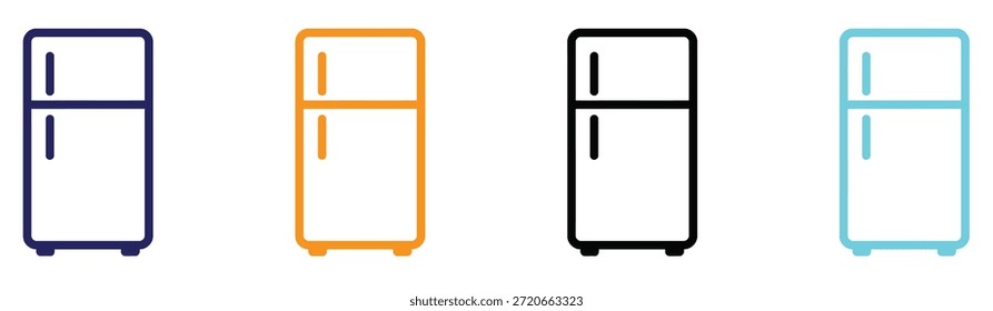 Ícone de refrigerador inteligente, um refrigerador inteligente normalmente representado como um refrigerador com Wi-Fi, app ou símbolos de tela sensível ao toque, representando recursos conectados à internet e eletrodomésticos inteligentes.