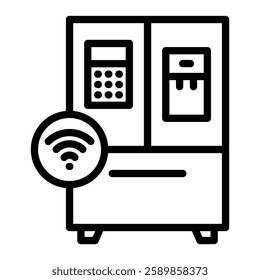 Smart Fridge Line Icon Design For Personal And Commercial use