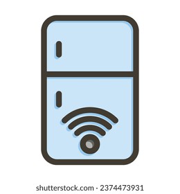 Smart Fridge Vector Thick Line Filled Colors Icon For Personal And Commercial Use.
