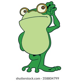 smart frog cartoon