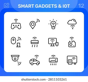 Smart gadgets and iot icon set. Editable icon set. Professional and modern icon pack collection illustration of intelligent lighting controllers in a simple design.
