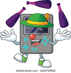 Smart game console cartoon character style playing Juggling