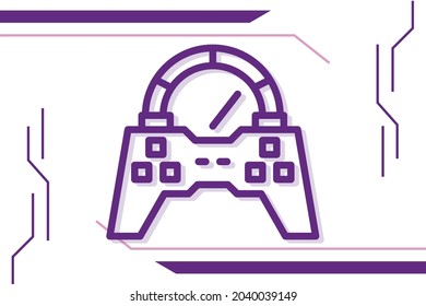 Smart gaming icon symbol sign from modern smart appliance collection for mobile concept and web apps design. Technology and household related vector line icons