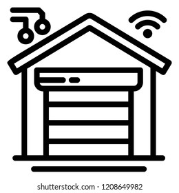 Smart garage icon. Outline smart garage vector icon for web design isolated on white background