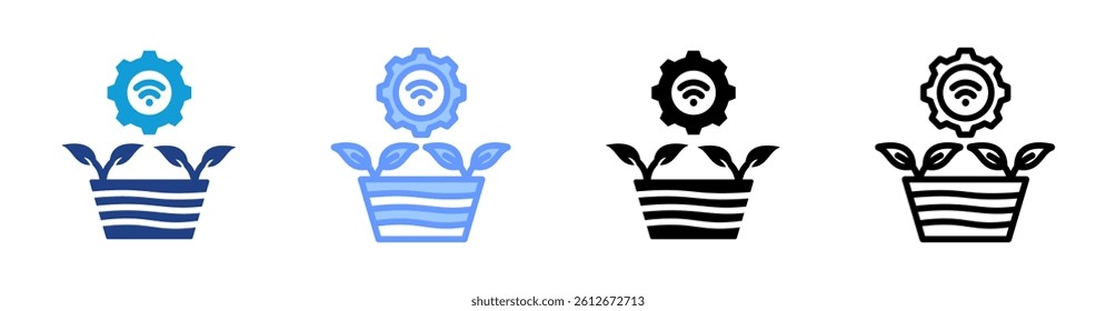 Smart Gardening icon set multiple style collection