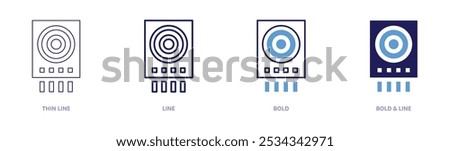 Smart gas detector icon in 4 different styles. Thin Line, Line, Bold, and Bold Line. Duotone style. Editable stroke.