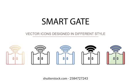 Smart Gate icon design with white background stock illustration