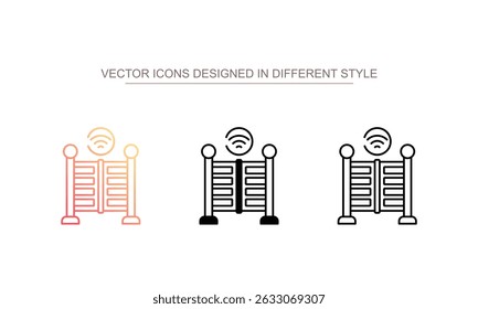 Smart-Gate-Symboldesign mit weißem Hintergrund - Stockgrafik