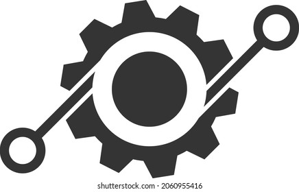 Smart Gear vector icon. A flat illustration design of Smart Gear icon on a white background.