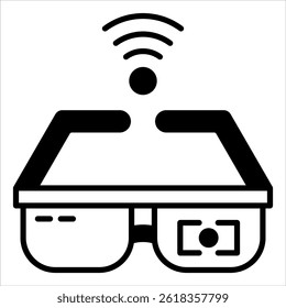 smart glass black icon vector illustration