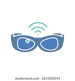 smart glasses for brain training color flat icon for digital and print projects.  Minimal clean icons for apps and websites. Modern simple icons for UI UX and branding
