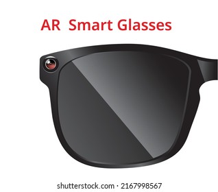 Gafas inteligentes con cámara para tecnología de realidad AR y VR, Ilustración vectorial