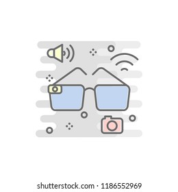 smart glasses colored icon. Element of colored smart technology icon for mobile concept and web apps. Color smart glasses icon can be used for web and mobile