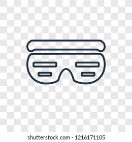 Smart glasses concept vector linear icon isolated on transparent background, Smart glasses concept transparency concept in outline style