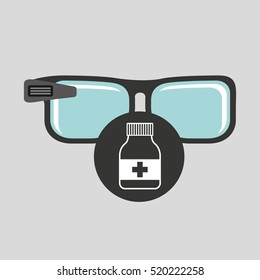 smart glasses connected bottle capsule vector illustration eps 10