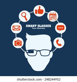 smart glasses design, vector illustration eps10 graphic 